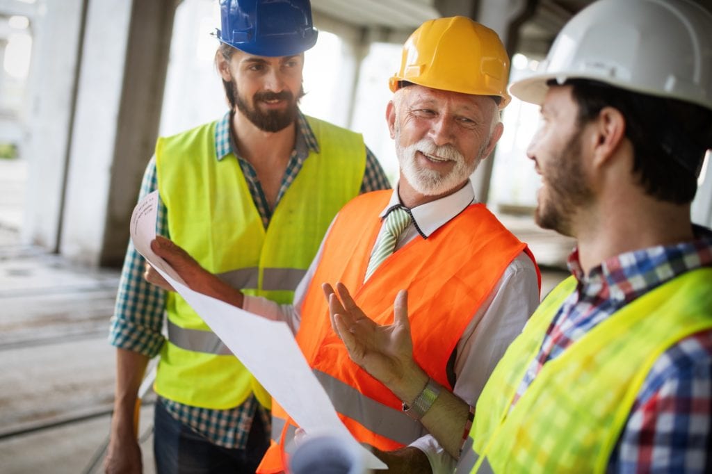 Group of construction engineer working in construction site